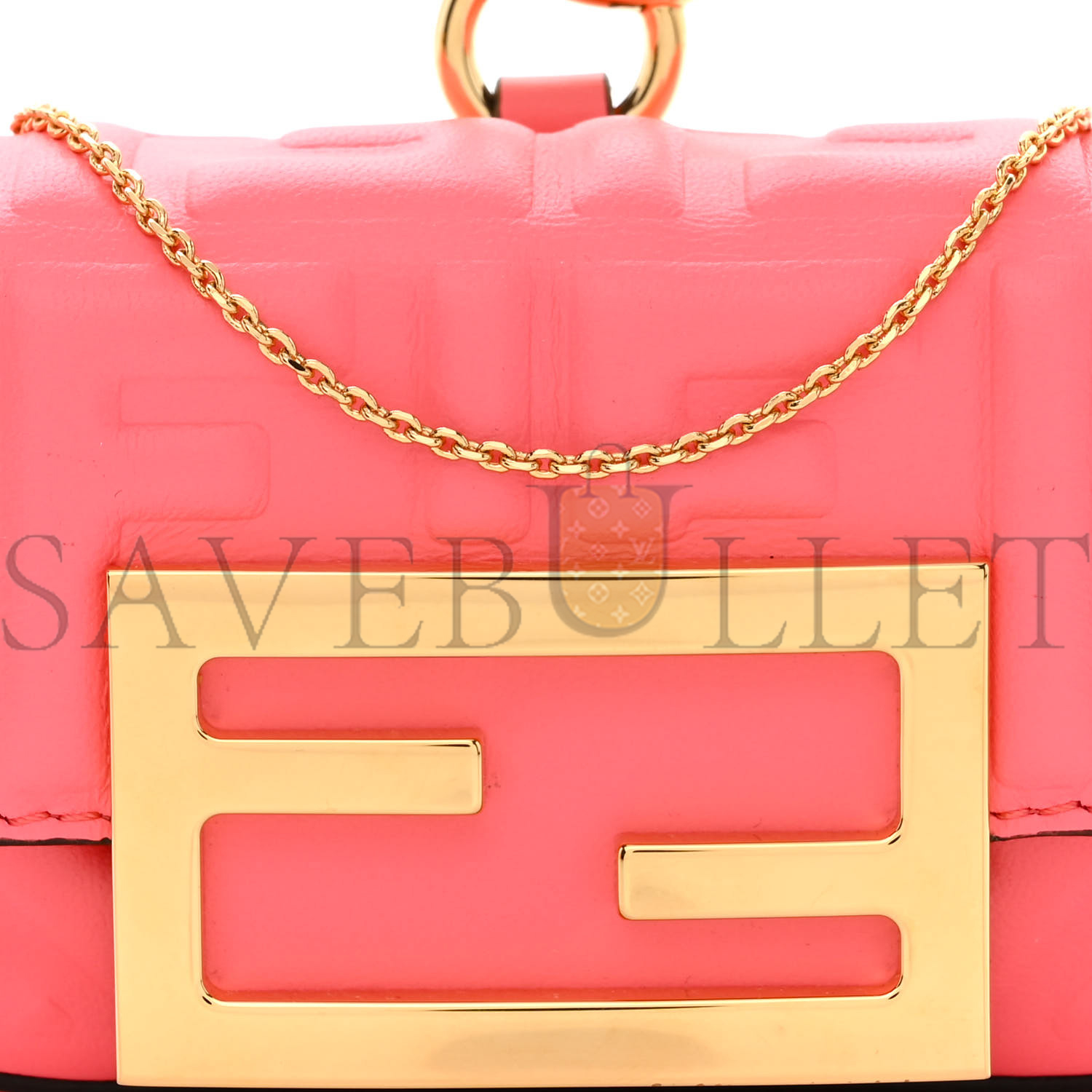 FENDI NAPPA MATISSE FF EMBOSSED NANO MAXI BUCKLE BAGUETTE CHARM PINK DALIA (11*7*3cm) FENDI NAPPA MATISSE FF EMBOSSED NANO MAXI BUCKLE BAGUETTE CHARM PINK DALIA (11*7*3cm)