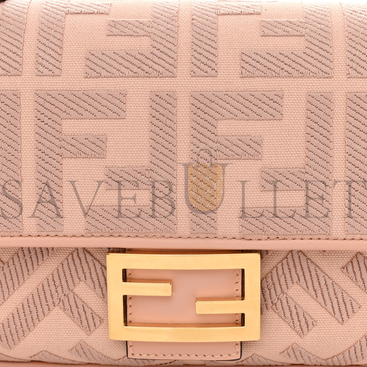 FENDI CANVAS VITELLO KING EXTRA STRAP FF EMBROIDERED BAGUETTE BABY PINK (27*15*6cm) FENDI CANVAS VITELLO KING EXTRA STRAP FF EMBROIDERED BAGUETTE BABY PINK (27*15*6cm)