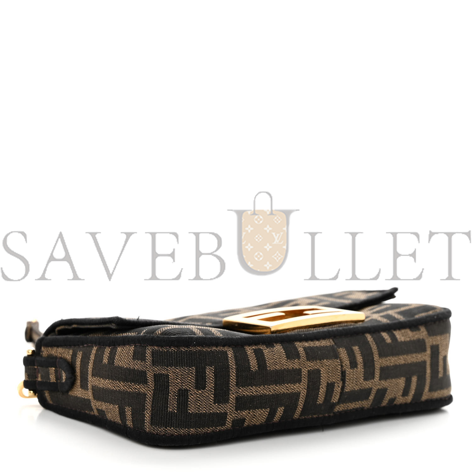 FENDI FABRIC JACQUARD FF 1974 MINI BAGUETTE TOBACCO MORO BLACK (19*11*5cm) FENDI FABRIC JACQUARD FF 1974 MINI BAGUETTE TOBACCO MORO BLACK (19*11*5cm)