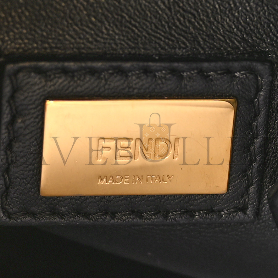 FENDI NAPPA MINI PEEKABOO ICONIC SATCHEL BLACK (23*17*11cm) FENDI NAPPA MINI PEEKABOO ICONIC SATCHEL BLACK (23*17*11cm)