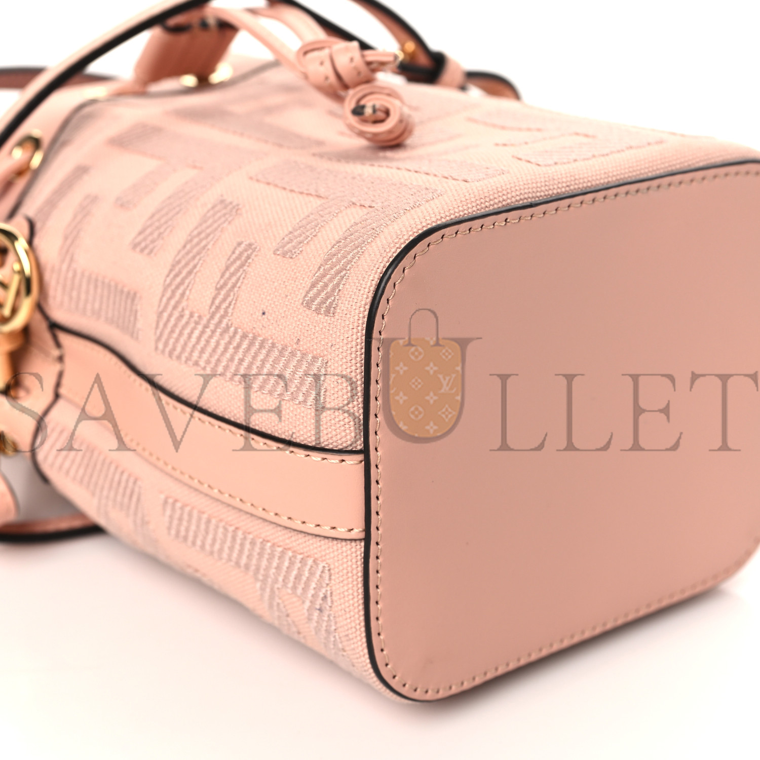 FENDI CANVAS NAPPA F IS FENDI FF EMBROIDERED MINI MON TRESOR BUCKET BAG BABY PINK (18*12*10cm) FENDI CANVAS NAPPA F IS FENDI FF EMBROIDERED MINI MON TRESOR BUCKET BAG BABY PINK (18*12*10cm)