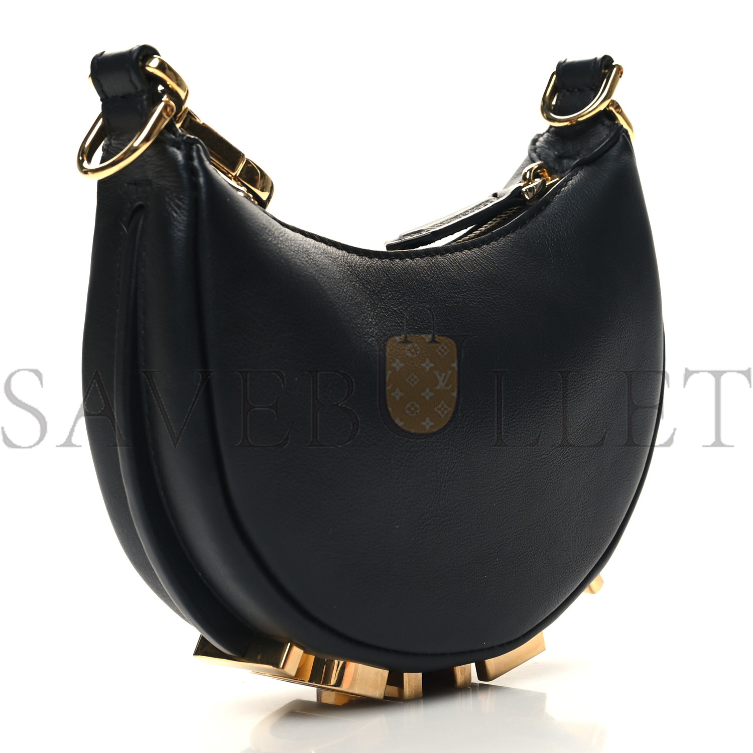 FENDI VITELLO GRACE MATTE NANO FENDIGRAPHY HOBO CHARM BLACK (15*10*5cm) FENDI VITELLO GRACE MATTE NANO FENDIGRAPHY HOBO CHARM BLACK (15*10*5cm)