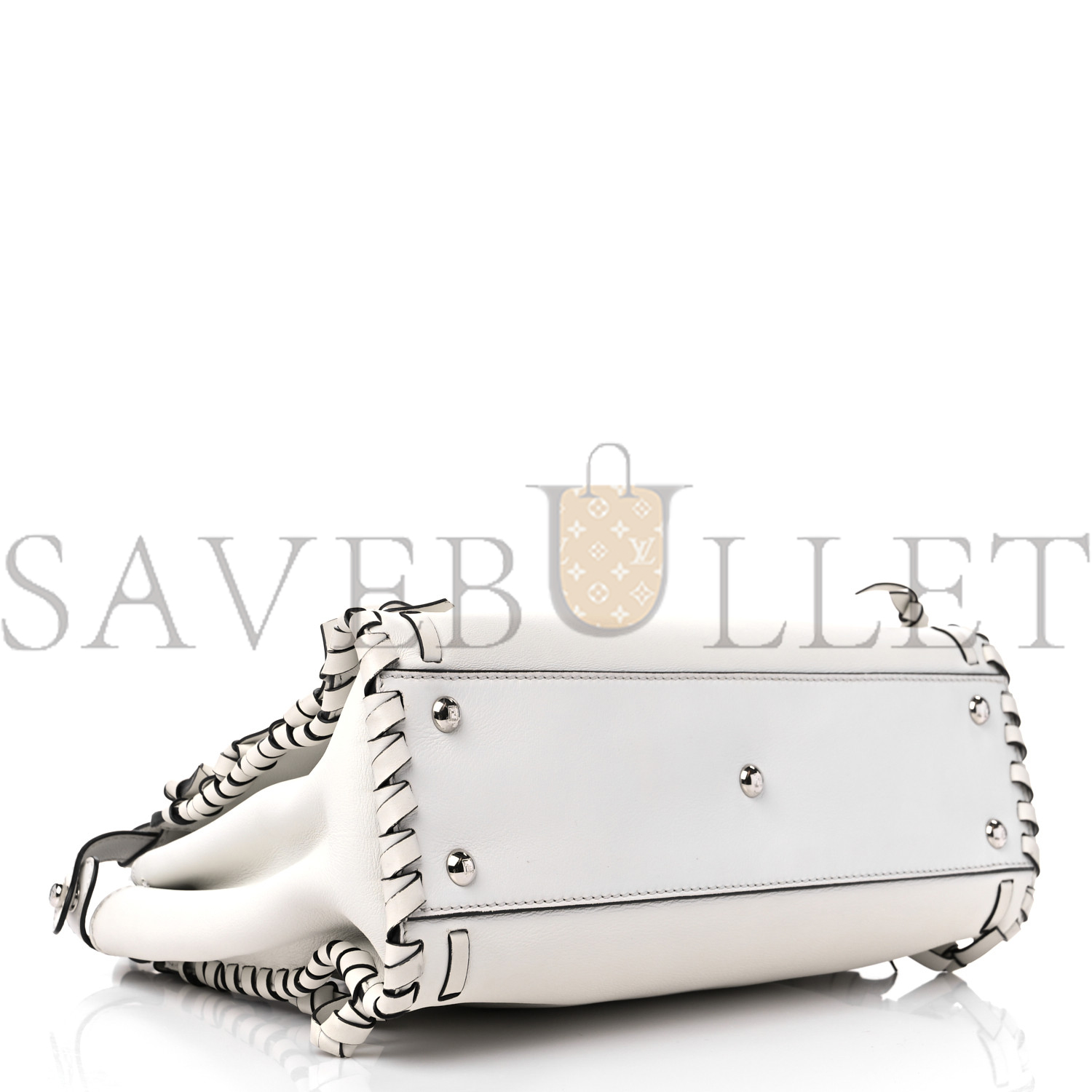 FENDI VITELLO SETA CENTURY NAPPA WHIPSTITCH MEDIUM PEEKABOO ICONIC SATCHEL WHITE (34*26*14cm) FENDI VITELLO SETA CENTURY NAPPA WHIPSTITCH MEDIUM PEEKABOO ICONIC SATCHEL WHITE (34*26*14cm)