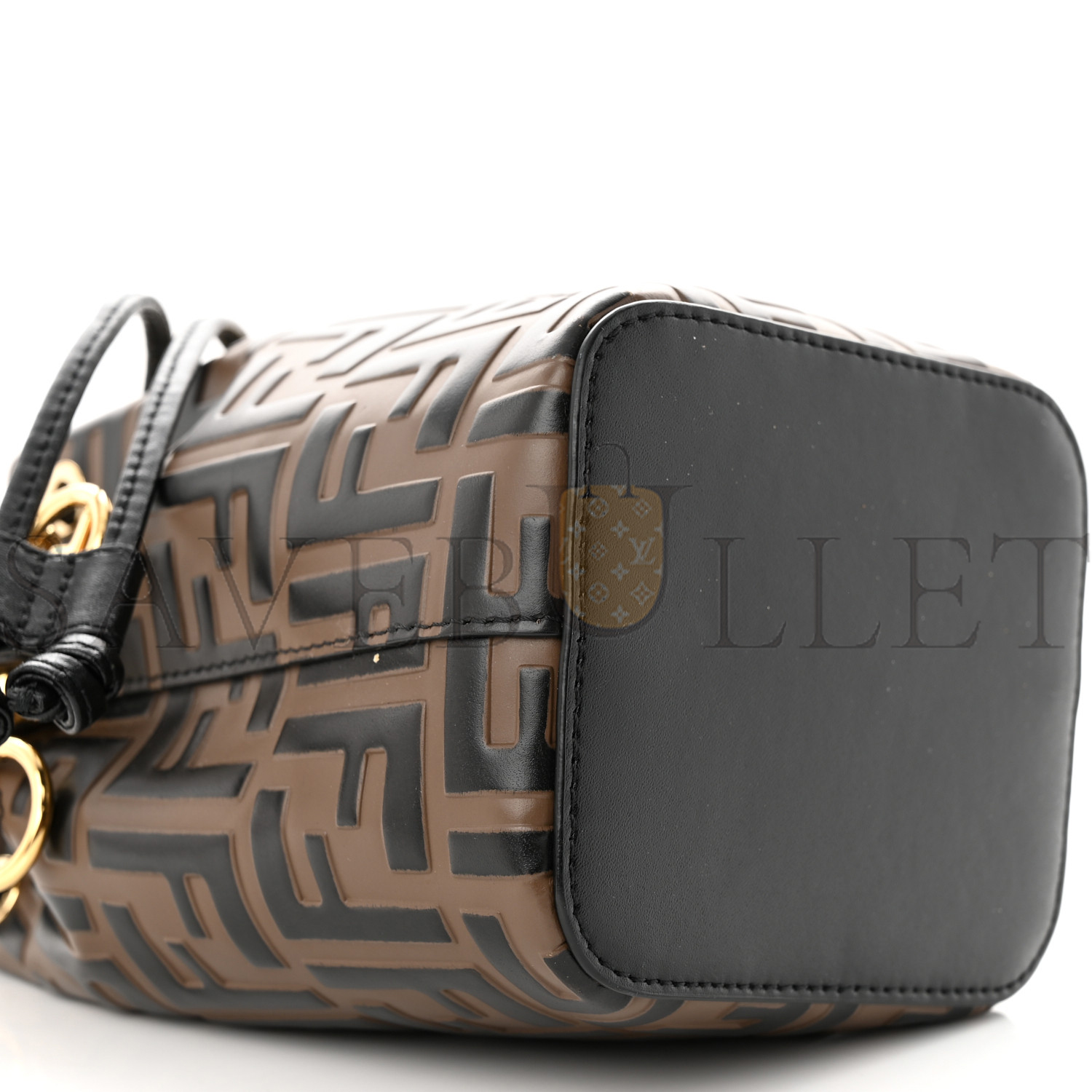FENDI VITELLO LIBERTY F IS FENDI BI-COLOR FF 1974 EMBOSSED MINI MON TRESOR BUCKET BAG MAYA BLACK (18*12*10cm) FENDI VITELLO LIBERTY F IS FENDI BI-COLOR FF 1974 EMBOSSED MINI MON TRESOR BUCKET BAG MAYA BLACK (18*12*10cm)