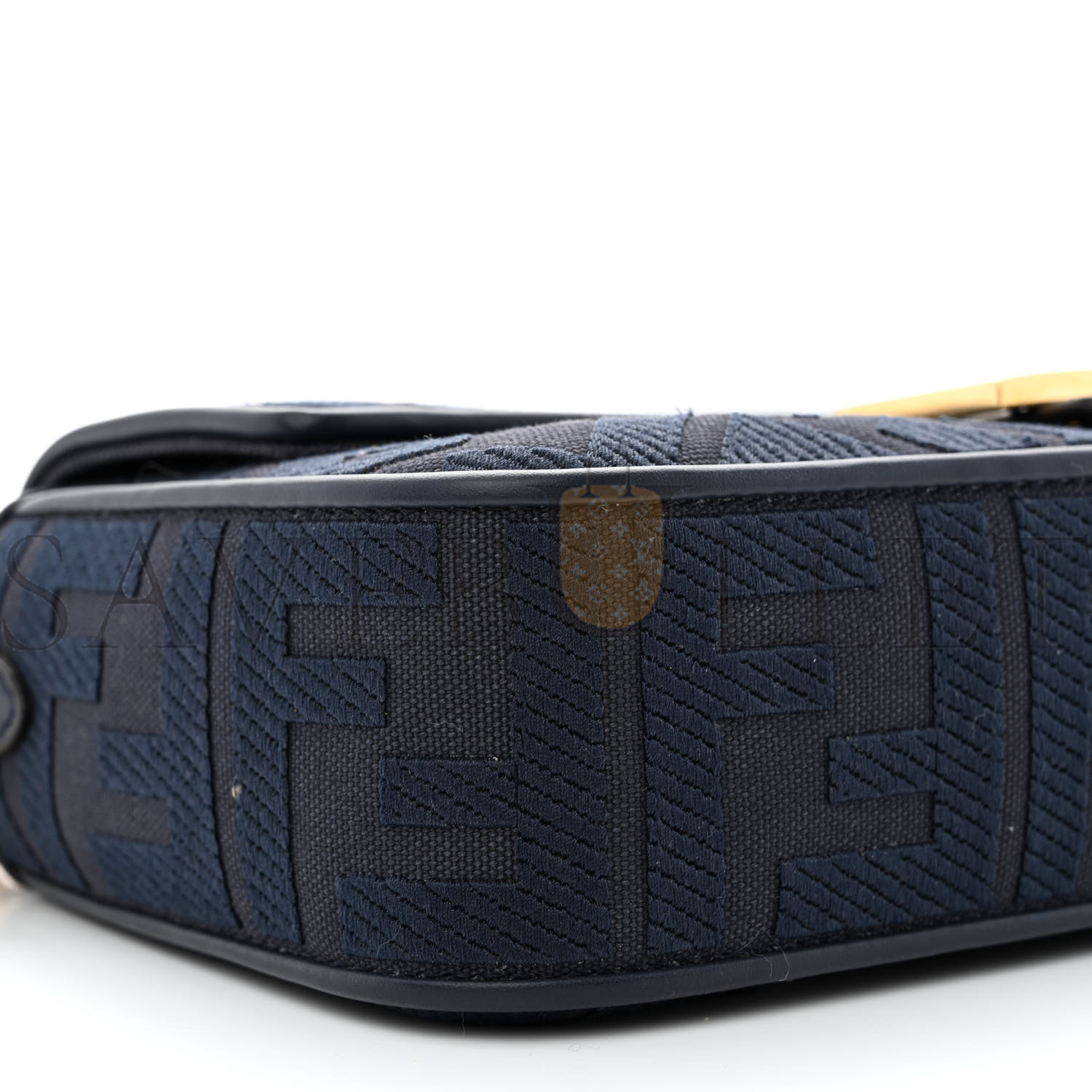 FENDI CANVAS VITELLO KING BI-COLOR STRAP FF EMBROIDERED BAGUETTE MIDNIGHT (27*16*6cm) FENDI CANVAS VITELLO KING BI-COLOR STRAP FF EMBROIDERED BAGUETTE MIDNIGHT (27*16*6cm)