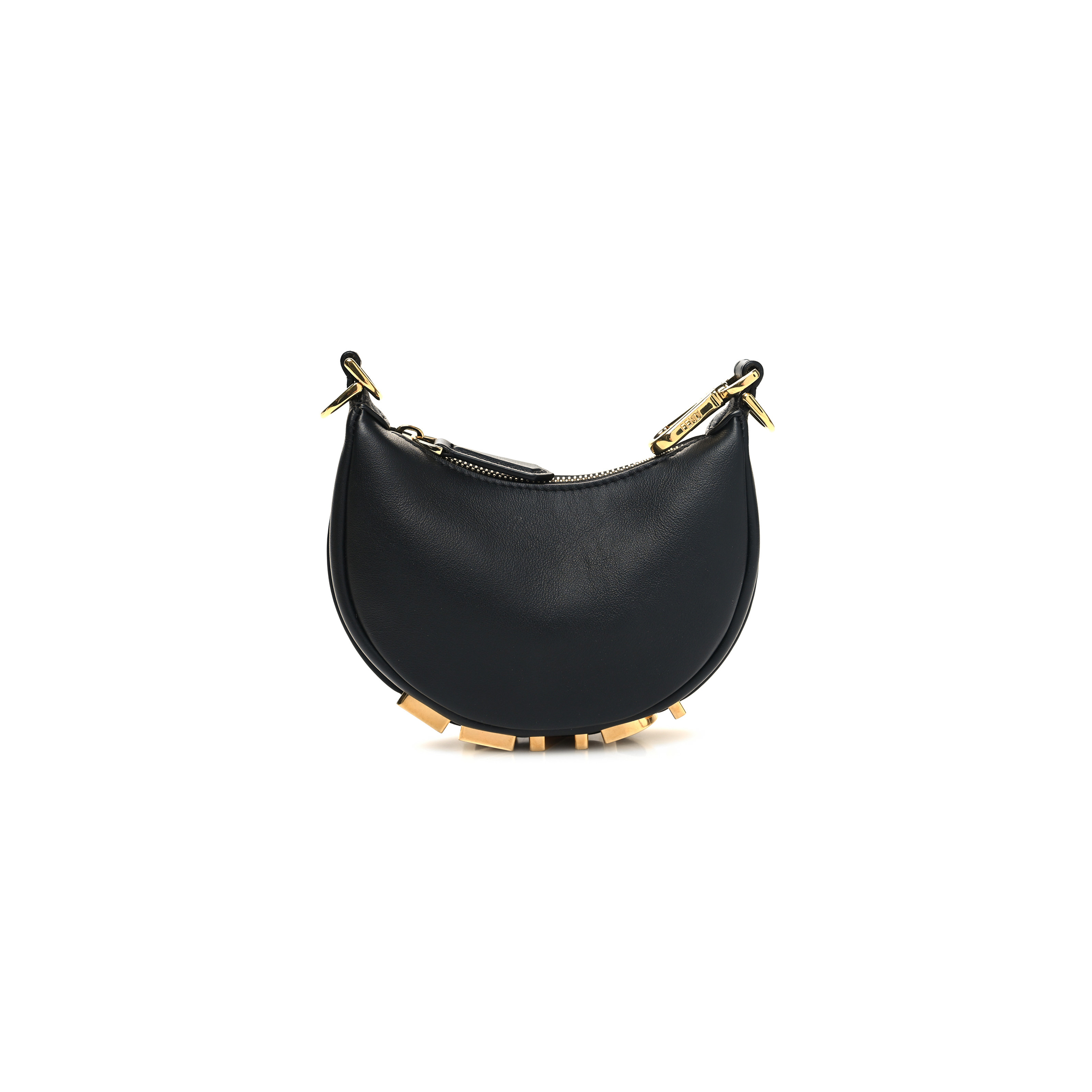 FENDI VITELLO GRACE MATTE NANO FENDIGRAPHY HOBO CHARM BLACK (15*10*5cm) FENDI VITELLO GRACE MATTE NANO FENDIGRAPHY HOBO CHARM BLACK (15*10*5cm)