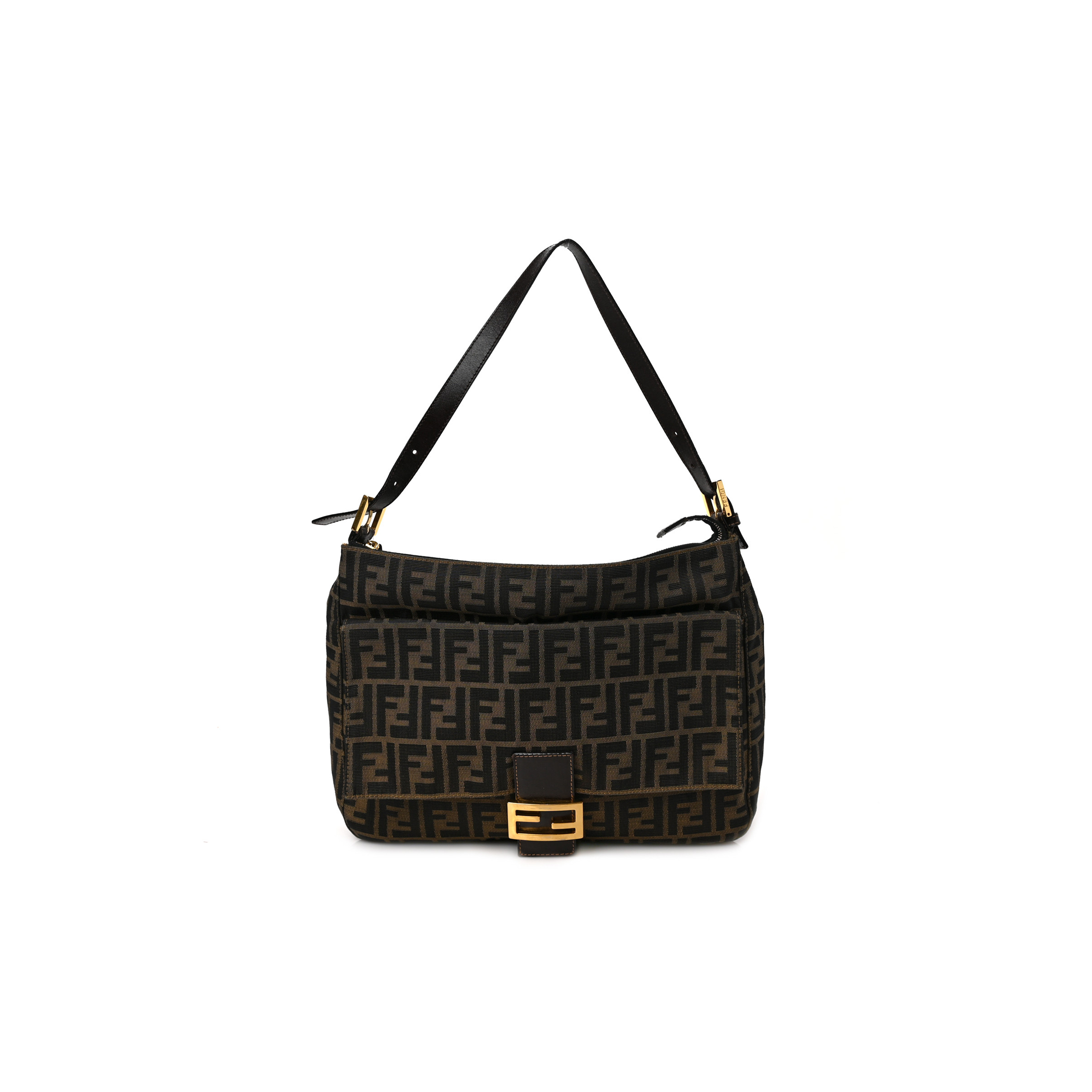 FENDI ZUCCA BAGUETTE SHOULDER BAG TOBACCO (29*20*11cm) FENDI ZUCCA BAGUETTE SHOULDER BAG TOBACCO (29*20*11cm)