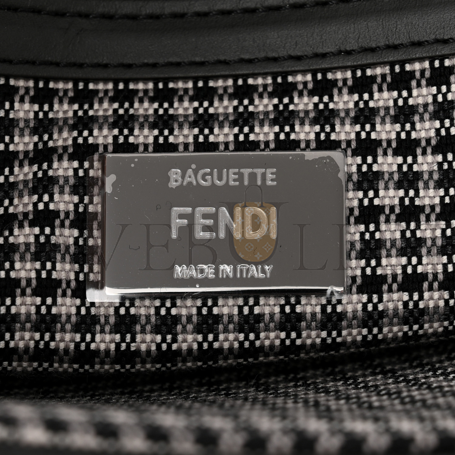 FENDI WOOL VITELLO KING HOUNDSTOOTH FF EMBROIDERED BAGUETTE GRIGIO ANTHRACITE (27*17*6cm) FENDI WOOL VITELLO KING HOUNDSTOOTH FF EMBROIDERED BAGUETTE GRIGIO ANTHRACITE (27*17*6cm)