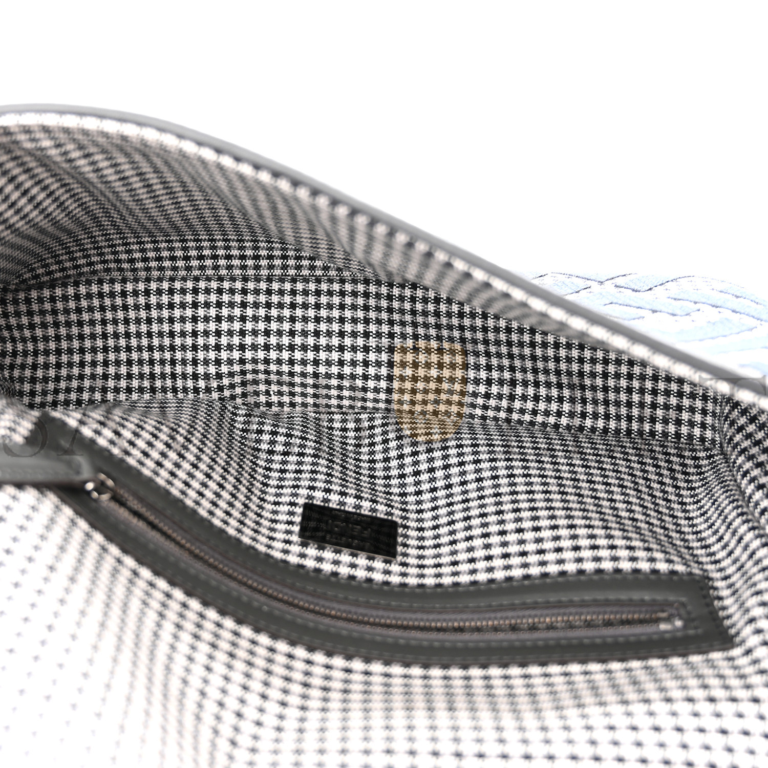 FENDI WOOL VITELLO KING HOUNDSTOOTH FF EMBROIDERED BAGUETTE GRIGIO ANTHRACITE (27*17*6cm) FENDI WOOL VITELLO KING HOUNDSTOOTH FF EMBROIDERED BAGUETTE GRIGIO ANTHRACITE (27*17*6cm)