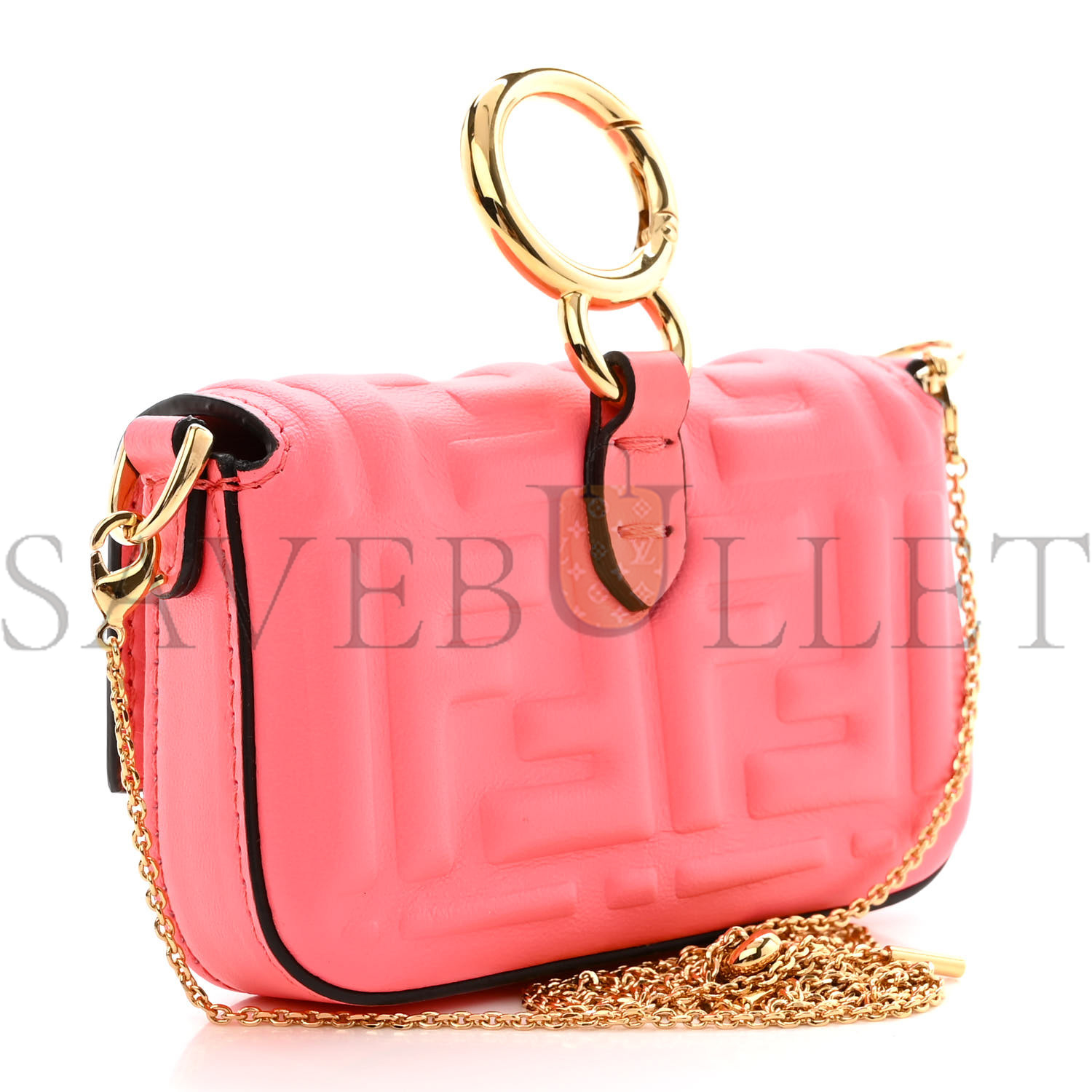 FENDI NAPPA MATISSE FF EMBOSSED NANO MAXI BUCKLE BAGUETTE CHARM PINK DALIA (11*7*3cm) FENDI NAPPA MATISSE FF EMBOSSED NANO MAXI BUCKLE BAGUETTE CHARM PINK DALIA (11*7*3cm)