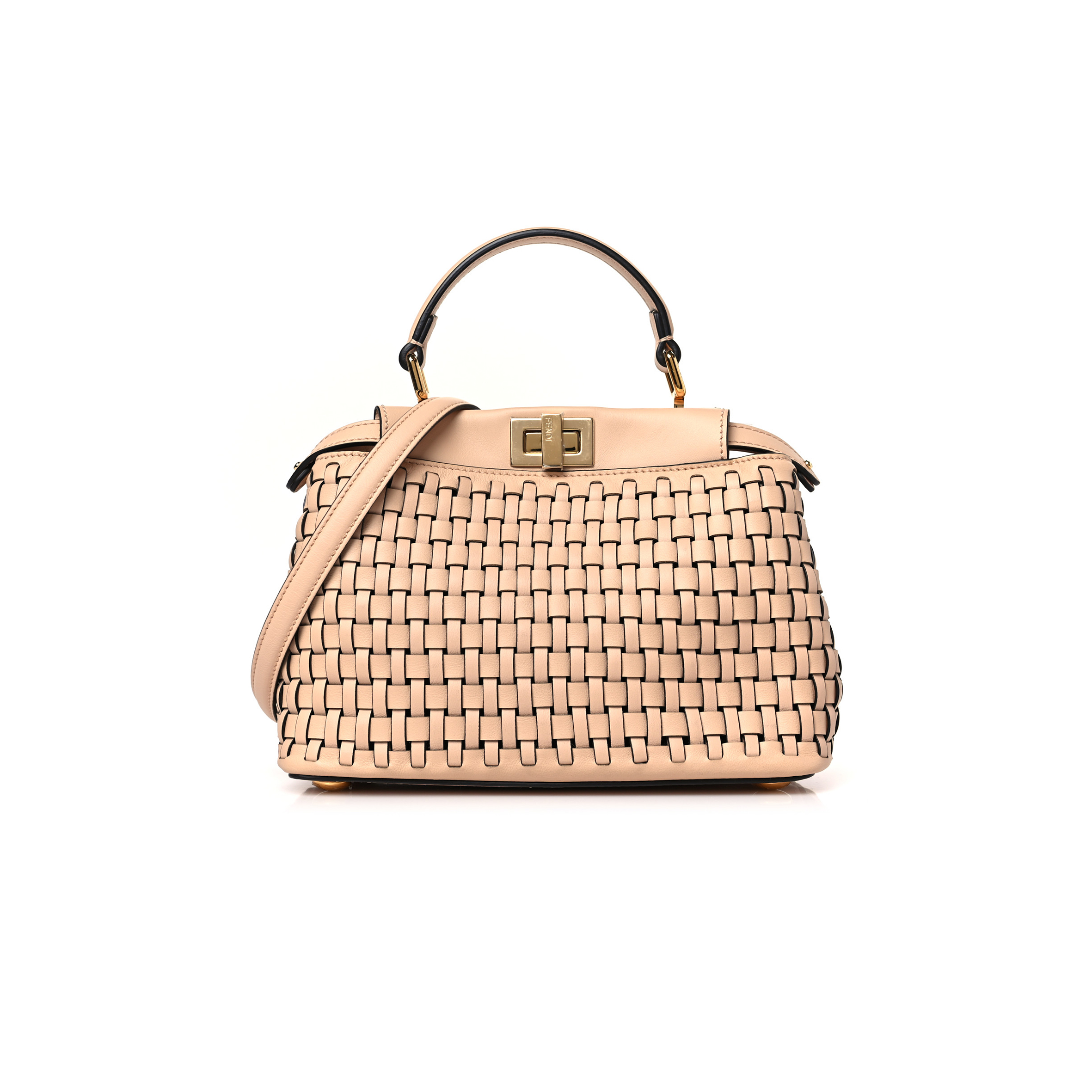 FENDI VITELLO GRACE INTRECCIO MINI PEEKABOO ICONIC SATCHEL LIGHT ROSE (23*18*10cm) FENDI VITELLO GRACE INTRECCIO MINI PEEKABOO ICONIC SATCHEL LIGHT ROSE (23*18*10cm)