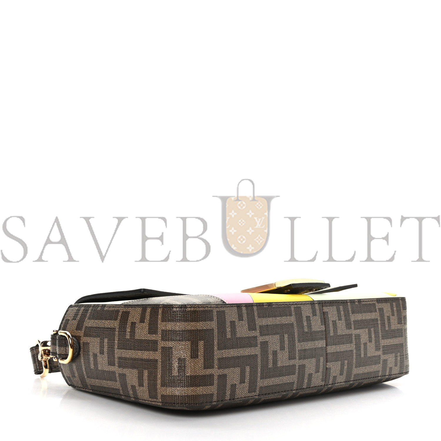FENDI GLAZED FABRIC FF 1974 HAIRDO GIRLS INLAY BAGUETTE MOGANO PANNA MULTICOLOR (27*15*6cm) FENDI GLAZED FABRIC FF 1974 HAIRDO GIRLS INLAY BAGUETTE MOGANO PANNA MULTICOLOR (27*15*6cm)