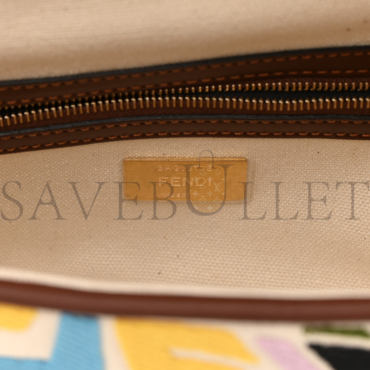FENDI X SARA COLEMAN CANVAS VITELLO KING SETA FF FISH EYE EMBROIDERED BAGUETTE GREZZO MULTICOLOR GHIANDA (28*15*6cm) FENDI X SARA COLEMAN CANVAS VITELLO KING SETA FF FISH EYE EMBROIDERED BAGUETTE GREZZO MULTICOLOR GHIANDA (28*15*6cm)