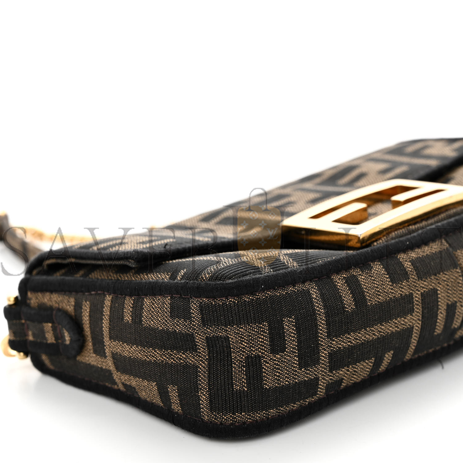 FENDI FABRIC JACQUARD FF 1974 MINI BAGUETTE TOBACCO MORO BLACK (19*11*5cm) FENDI FABRIC JACQUARD FF 1974 MINI BAGUETTE TOBACCO MORO BLACK (19*11*5cm)