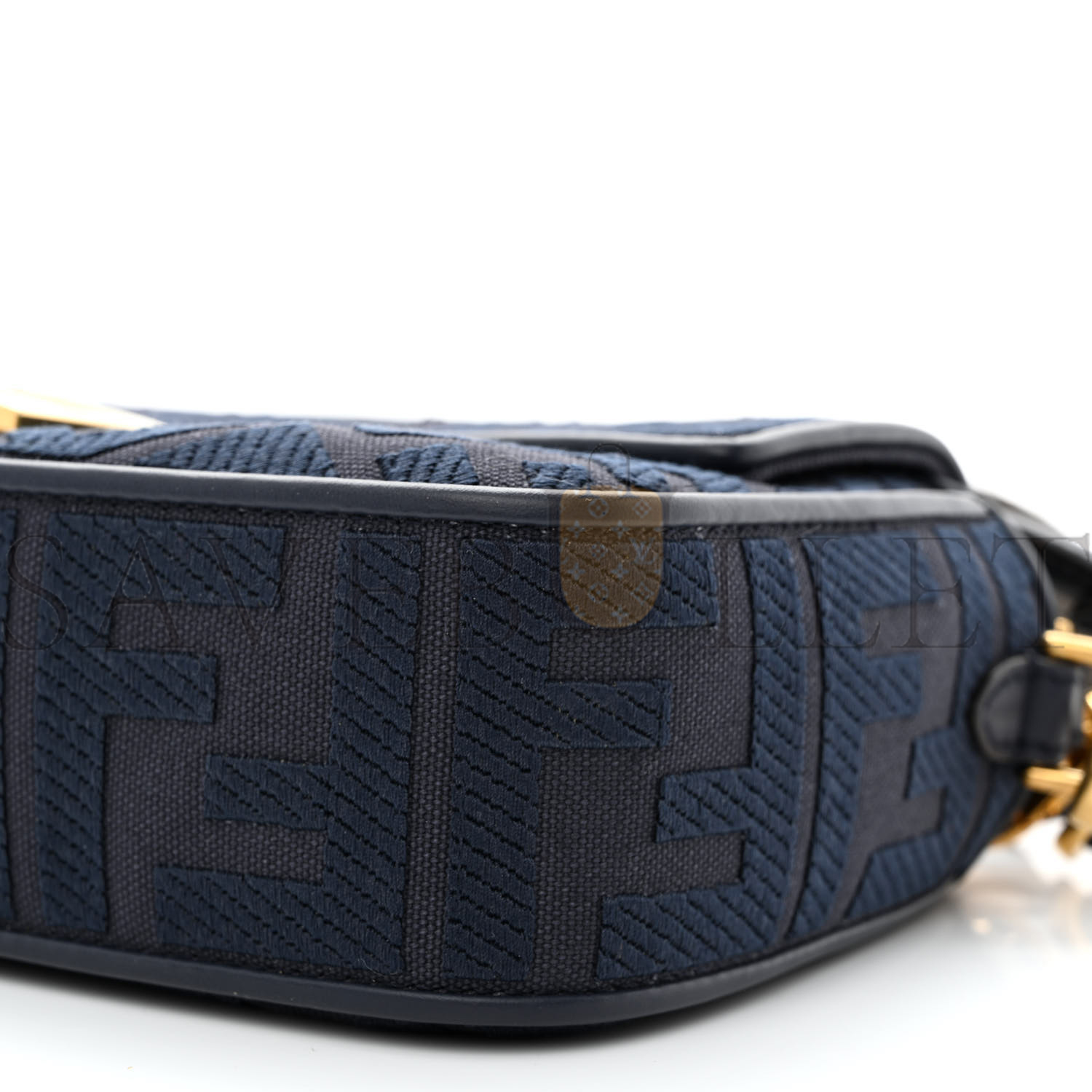 FENDI CANVAS VITELLO KING BI-COLOR STRAP FF EMBROIDERED BAGUETTE MIDNIGHT (27*16*6cm) FENDI CANVAS VITELLO KING BI-COLOR STRAP FF EMBROIDERED BAGUETTE MIDNIGHT (27*16*6cm)