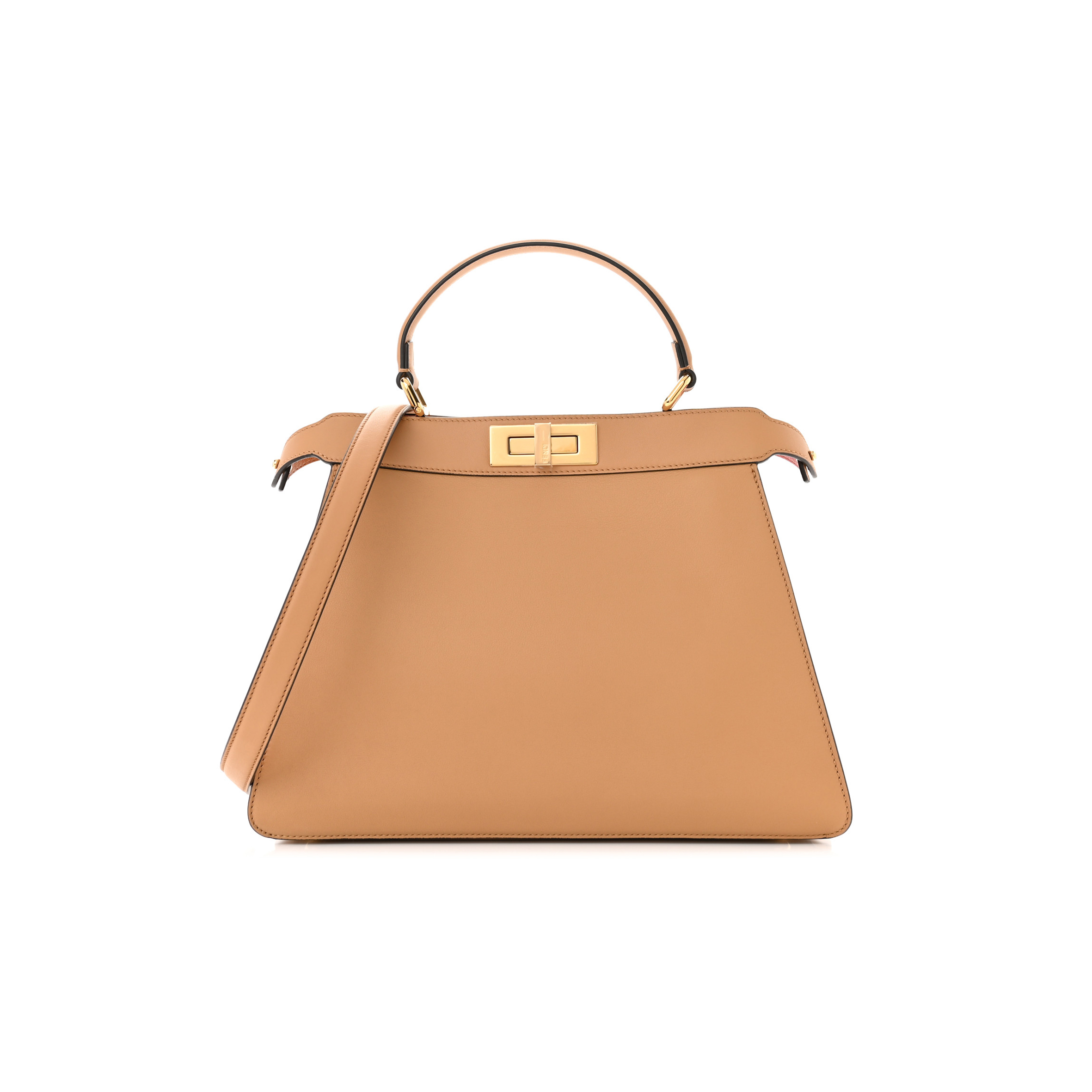 FENDI VITELLO SETA NAPPA FF STRIPED EMBOSSED MEDIUM PEEKABOO I SEE U SATCHEL MIELE SCURO MULTICOLOR (33*25*13cm) FENDI VITELLO SETA NAPPA FF STRIPED EMBOSSED MEDIUM PEEKABOO I SEE U SATCHEL MIELE SCURO MULTICOLOR (33*25*13cm)