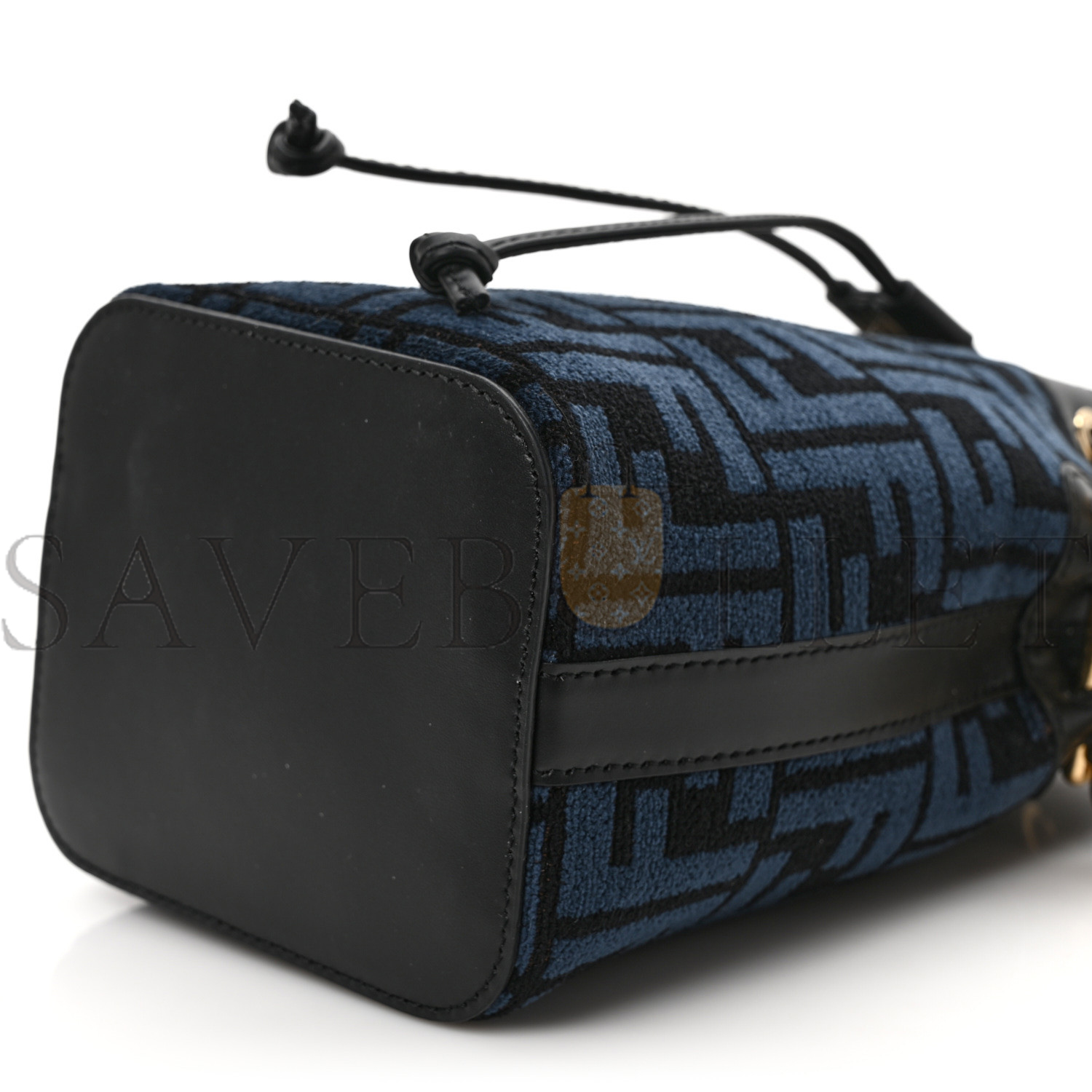 FENDI CHENILLE VITELLO KING FF MINI MON TRESOR BUCKET BAG BLUE BLACK (18*11*10cm) FENDI CHENILLE VITELLO KING FF MINI MON TRESOR BUCKET BAG BLUE BLACK (18*11*10cm)