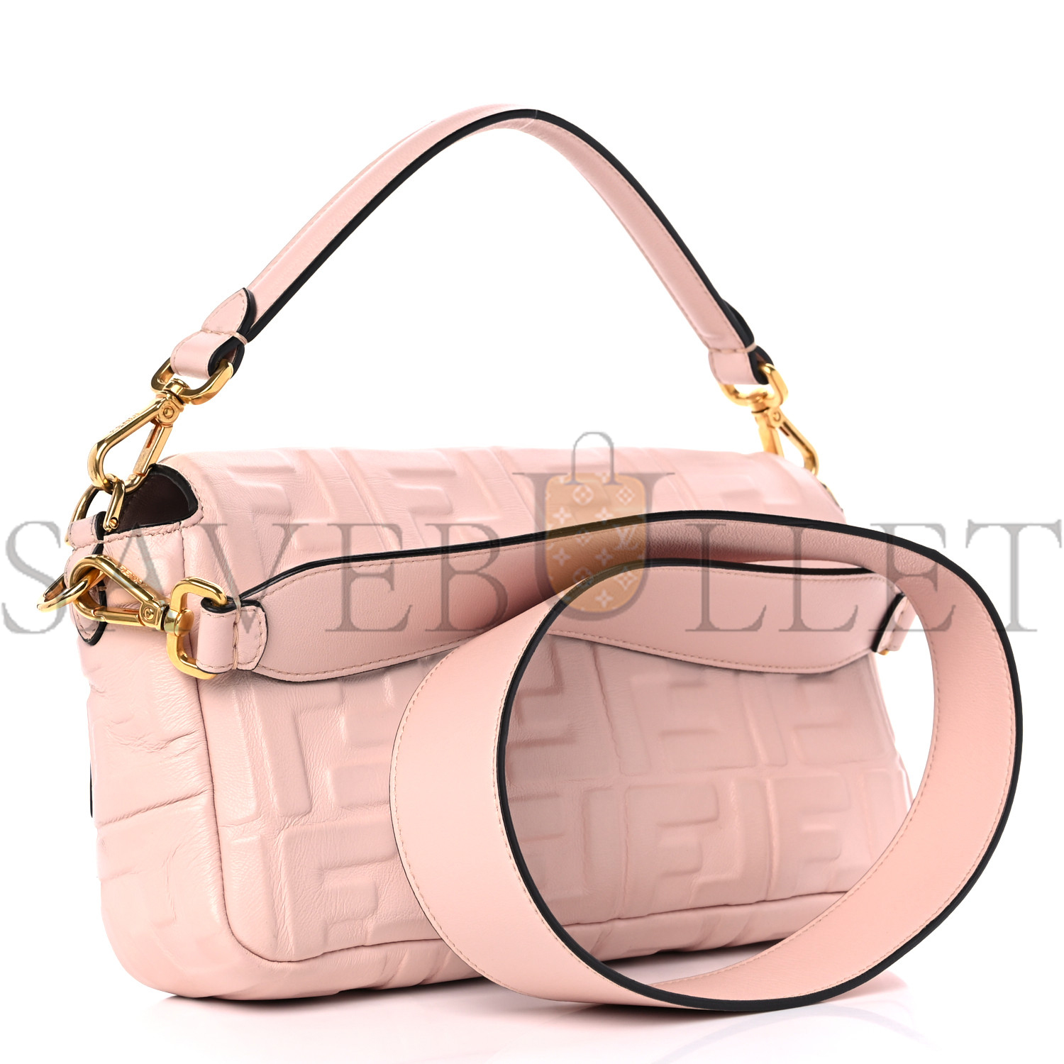 FENDI NAPPA FF 1974 EMBOSSED BAGUETTE ROSA QUARZO (27*15*5cm) FENDI NAPPA FF 1974 EMBOSSED BAGUETTE ROSA QUARZO (27*15*5cm)