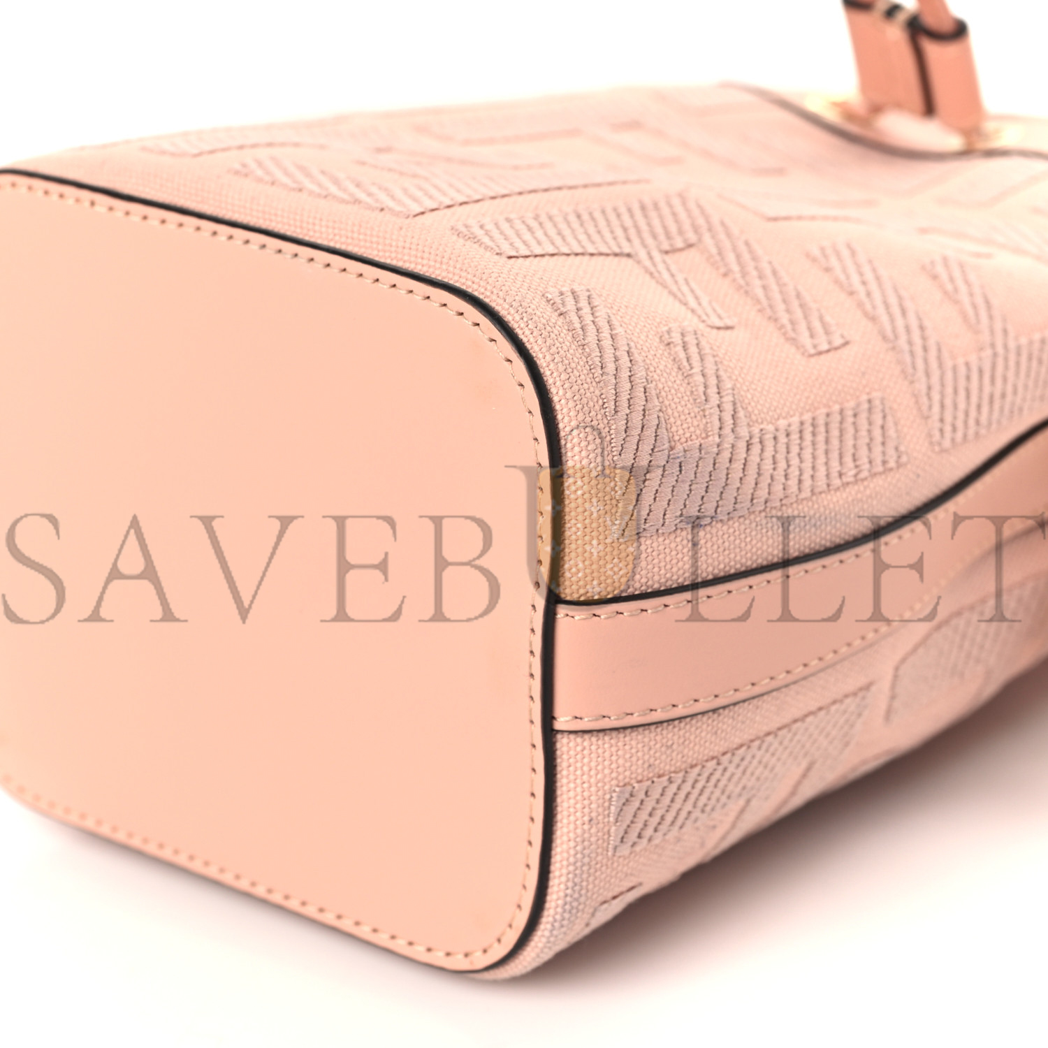 FENDI CANVAS NAPPA F IS FENDI FF EMBROIDERED MINI MON TRESOR BUCKET BAG BABY PINK (18*12*10cm) FENDI CANVAS NAPPA F IS FENDI FF EMBROIDERED MINI MON TRESOR BUCKET BAG BABY PINK (18*12*10cm)
