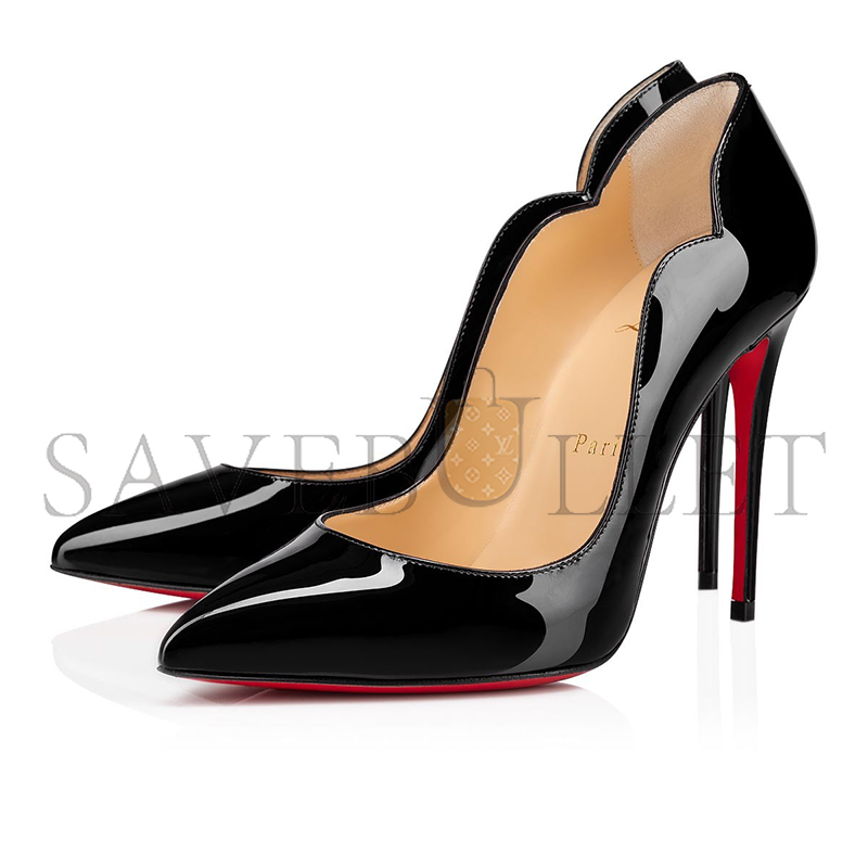 CHRISTIAN LOUBOUTIN HOT CHICK 100 MM PUMPS-PATENT CALF LEATHER-BLACK-WOMEN 1190911BK01