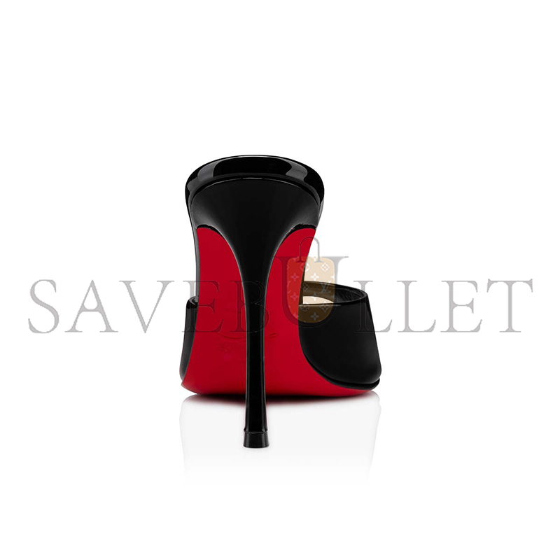 CHRISTIAN LOUBOUTIN ME DOLLY 100 MM MULES-PATENT CALF LEATHER-BLACK-WOMEN 1221318B439 CHRISTIAN LOUBOUTIN ME DOLLY 100 MM MULES-PATENT CALF LEATHER-BLACK-WOMEN 1221318B439