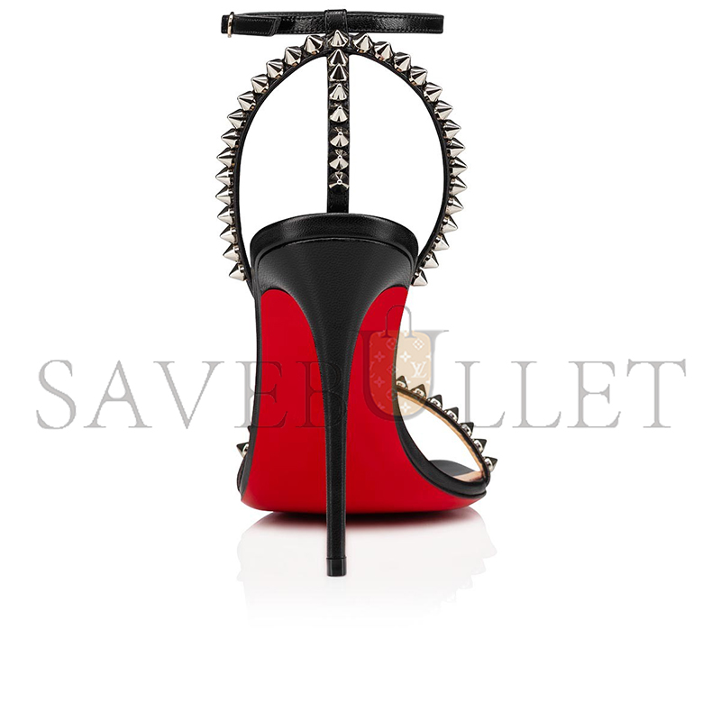 CHRISTIAN LOUBOUTIN SO ME 100 MM STRAPPY SANDALS-KID LEATHER AND SPIKES-BLACK-WOMEN 1200129BK65