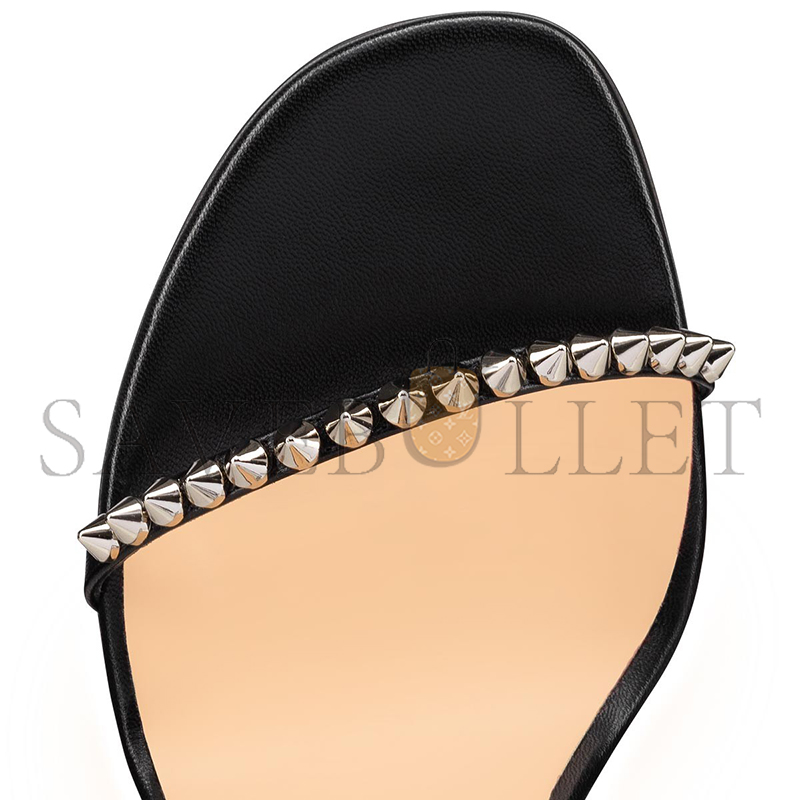 CHRISTIAN LOUBOUTIN SO ME 100 MM STRAPPY SANDALS-KID LEATHER AND SPIKES-BLACK-WOMEN 1200129BK65