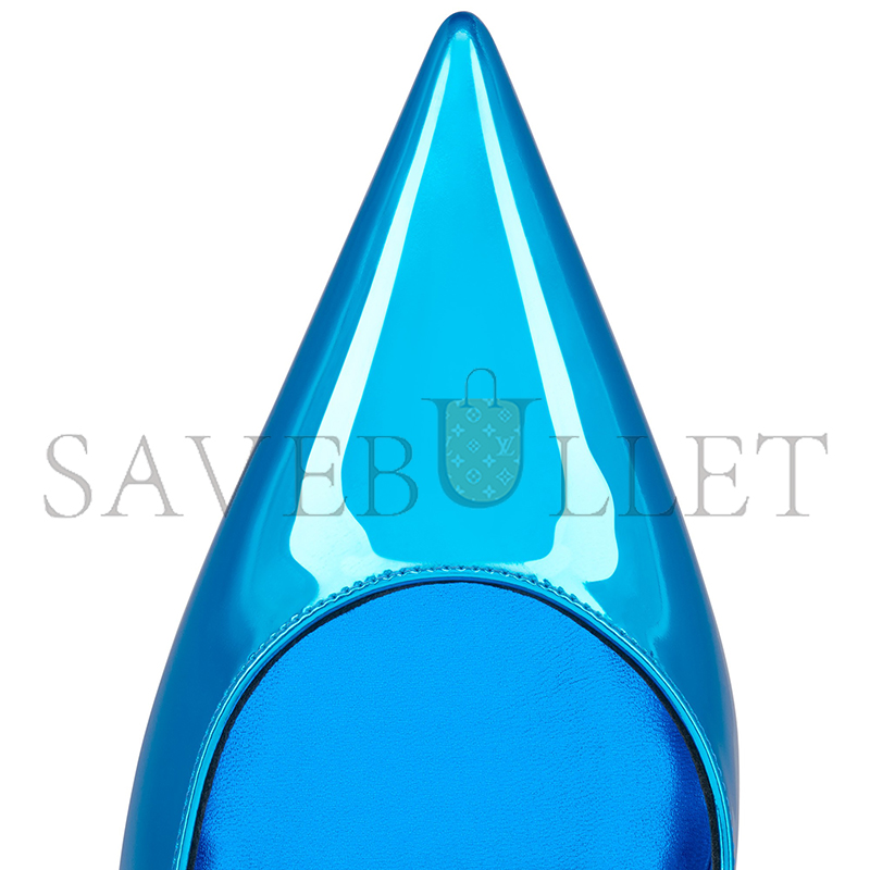CHRISTIAN LOUBOUTIN MISS Z 100 MM PUMPS-LAMINATED CALF LEATHER-ACQUA-WOMEN 12506504306