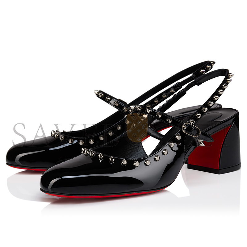 CHRISTIAN LOUBOUTIN JANISPIKES 55 MM MARY JANES-PATENT LEATHER-BLACK-WOMEN 1250705B439 CHRISTIAN LOUBOUTIN JANISPIKES 55 MM MARY JANES-PATENT LEATHER-BLACK-WOMEN 1250705B439