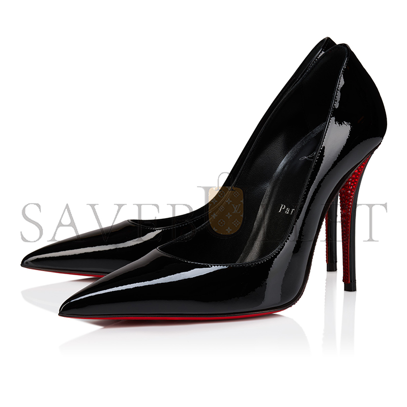 CHRISTIAN LOUBOUTIN MISS Z SUOLA STRASS 100 MM PUMPS-PATENT CALF LEATHER-BLACK-WOMEN 1250917B439