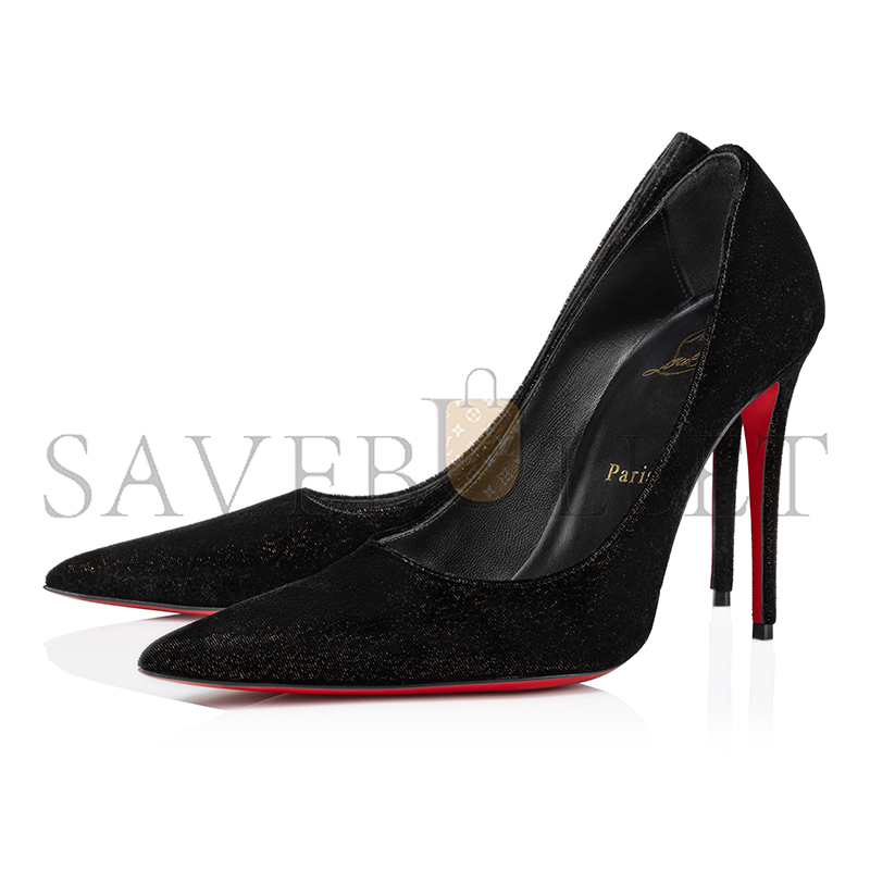 CHRISTIAN LOUBOUTIN KATE MAX 100 MM PUMPS-VELVET D'OR-BLACK-WOMEN 1250446B439 CHRISTIAN LOUBOUTIN KATE MAX 100 MM PUMPS-VELVET D'OR-BLACK-WOMEN 1250446B439