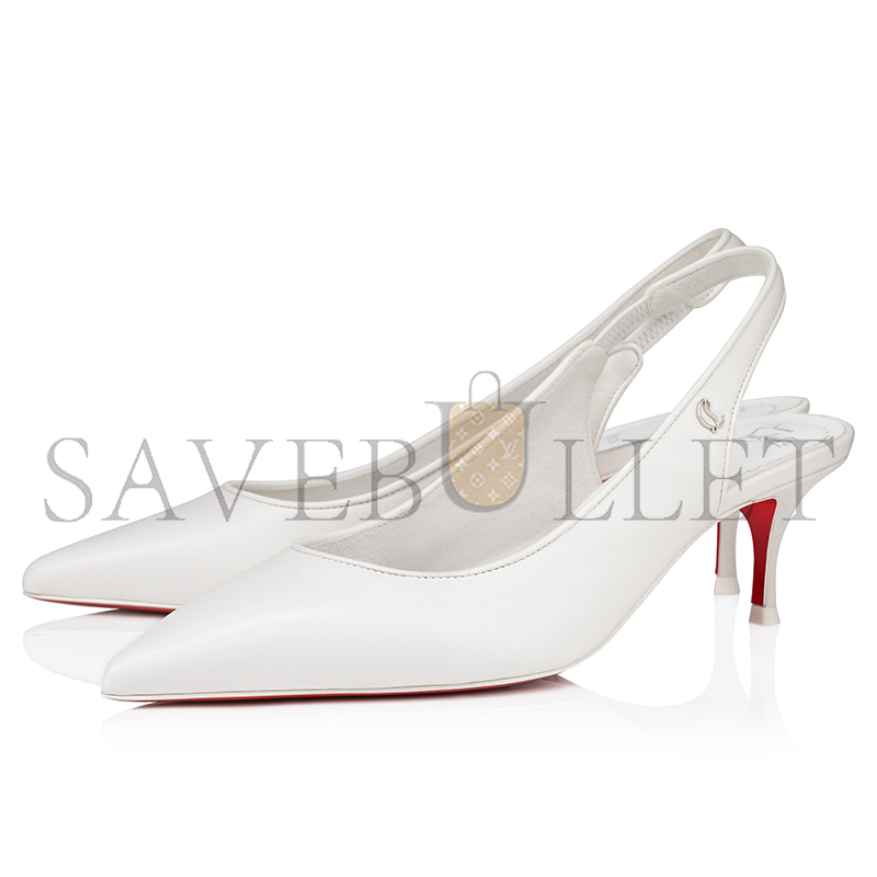 CHRISTIAN LOUBOUTIN SPORTY KATE SLING 55 MM SLING BACK PUMPS-NAPPA LEATHER-BIANCO-WOMEN 3240004W302