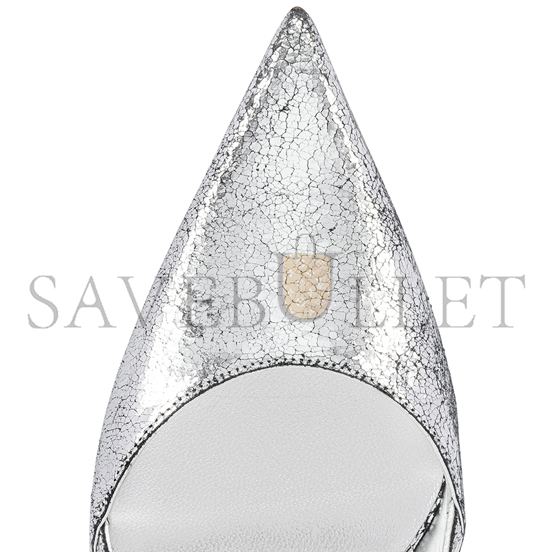 CHRISTIAN LOUBOUTIN CONDOROLINE 55 MM SLING BACK PUMPS-MANOIR LAMINATED CALF LEATHER-SILVER-WOMEN 1250280S211