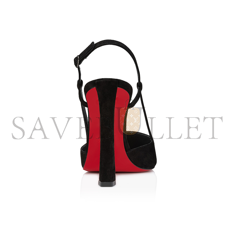 CHRISTIAN LOUBOUTIN CONDOROLINE 100 MM SLING BACK PUMPS-VEAU VELOURS-BLACK-WOMEN 1250282B439 CHRISTIAN LOUBOUTIN CONDOROLINE 100 MM SLING BACK PUMPS-VEAU VELOURS-BLACK-WOMEN 1250282B439