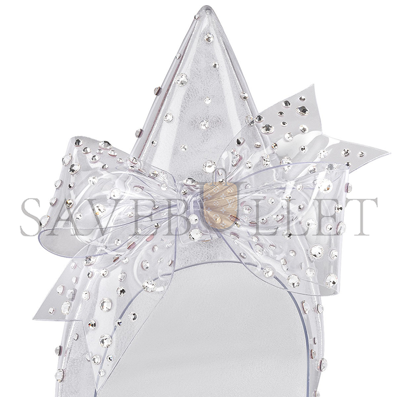CHRISTIAN LOUBOUTIN JELLY STRASS 80 MM PUMPS - PVC, IRIDESCENT NAPPA LEATHER AND STRASS-SILVER-WOMEN 1240737S339 CHRISTIAN LOUBOUTIN JELLY STRASS 80 MM PUMPS - PVC, IRIDESCENT NAPPA LEATHER AND STRASS-SILVER-WOMEN 1240737S339