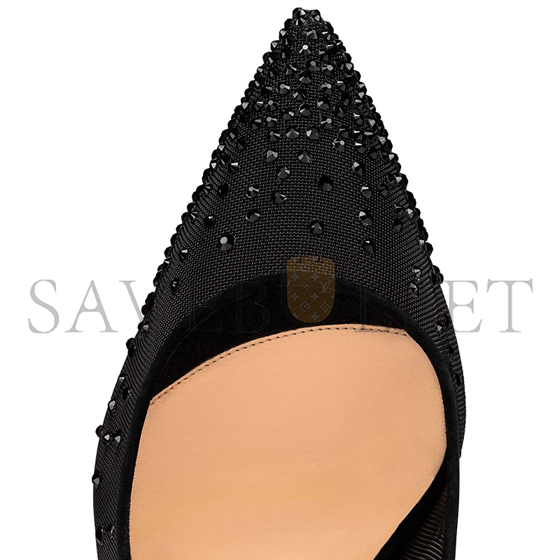 CHRISTIAN LOUBOUTIN FOLLIES STRASS 100 MM PUMPS-MESH AND STRASS-BLACK-WOMEN 1221335CM47