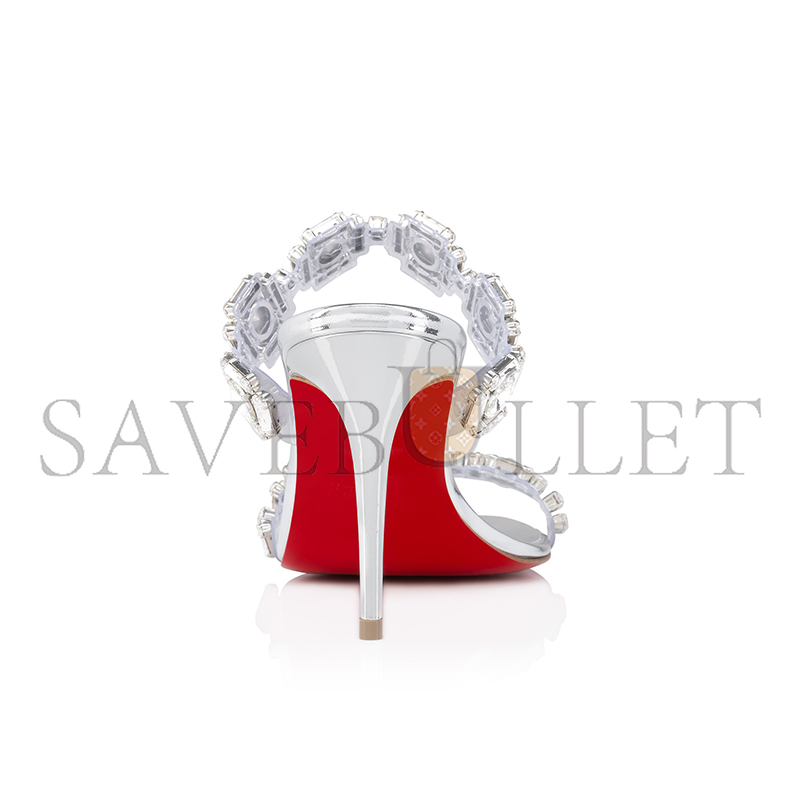 CHRISTIAN LOUBOUTIN JUST JEWEL 85 MM SANDALS-TPU AND LAMINATED CALF LEATHER-CRYSTAL-WOMEN 1250134S338