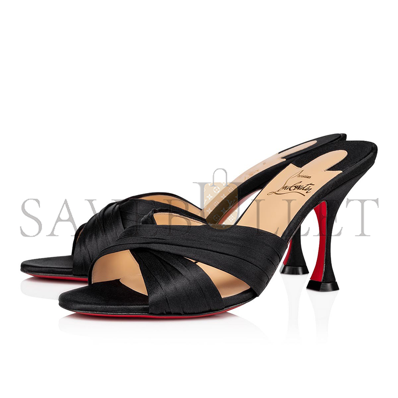 CHRISTIAN LOUBOUTIN NICOL IS BACK 85 MM MULES-CREPE SATIN-BLACK-WOMEN 3200239BK01
