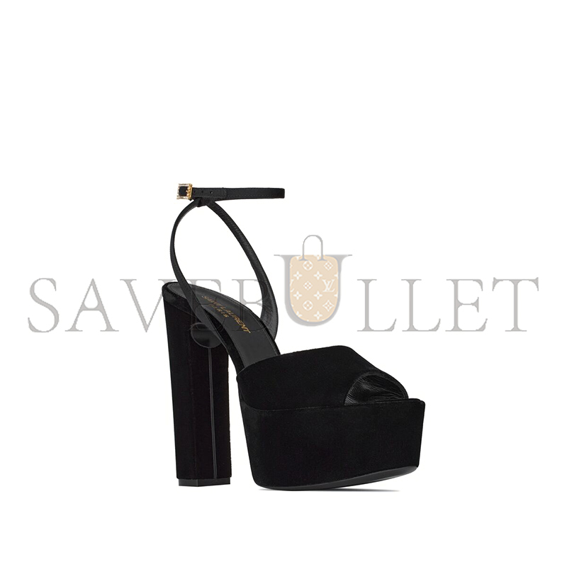 YSL JODIE PLATFORM SANDALS IN VELVET 716402GVOAB1000