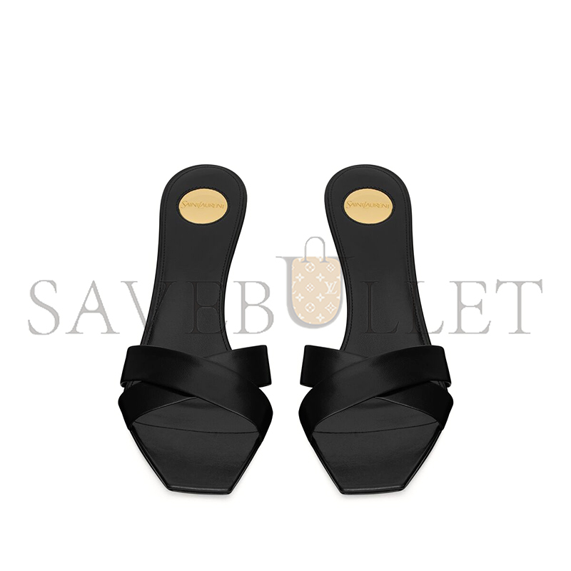 YSL JILL MULES IN SMOOTH LEATHER 825257AACSY1000