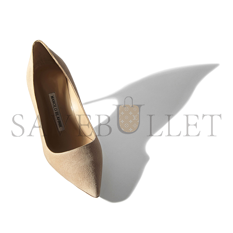 MANOLO BLAHNIK BB 70 NUDE SUEDE POINTED TOE PUMPS 9XX-0415-0015 MANOLO BLAHNIK BB 70 NUDE SUEDE POINTED TOE PUMPS 9XX-0415-0015