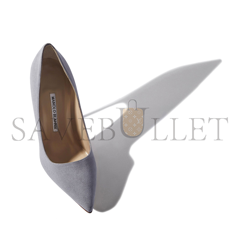 MANOLO BLAHNIK BB LIGHT GREY SUEDE POINTED TOE PUMPS 9XX-0417-0013 MANOLO BLAHNIK BB LIGHT GREY SUEDE POINTED TOE PUMPS 9XX-0417-0013