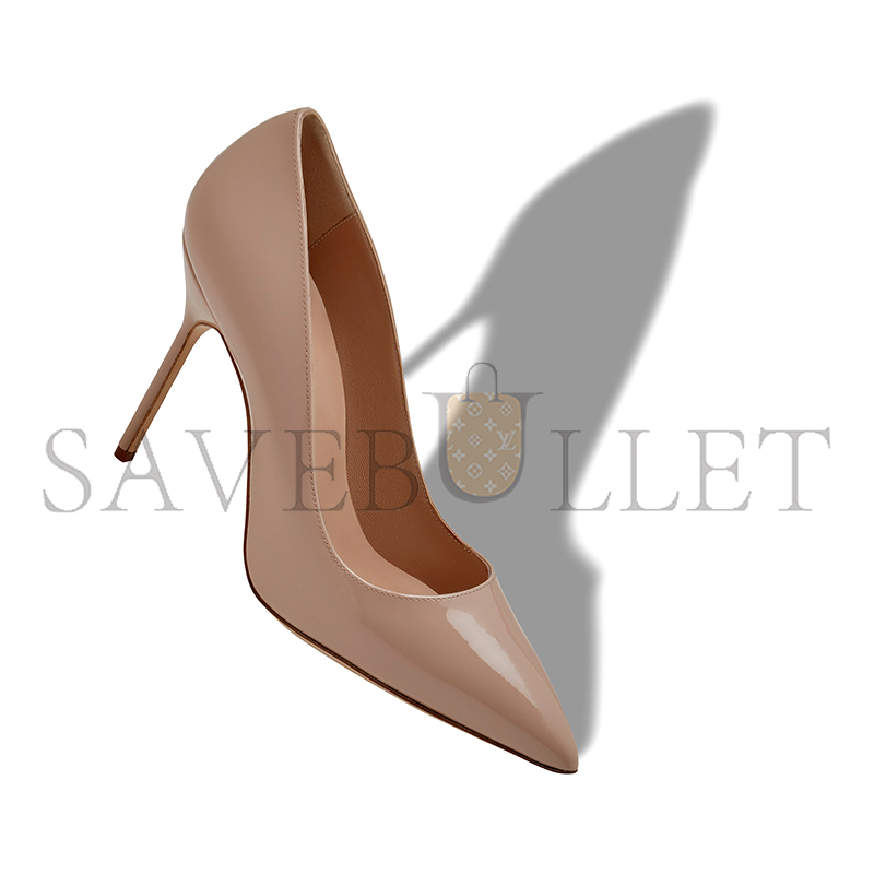 MANOLO BLAHNIK BB PATENT BEIGE PATENT LEATHER POINTED TOE PUMPS 9XX-0537-0011 MANOLO BLAHNIK BB PATENT BEIGE PATENT LEATHER POINTED TOE PUMPS 9XX-0537-0011