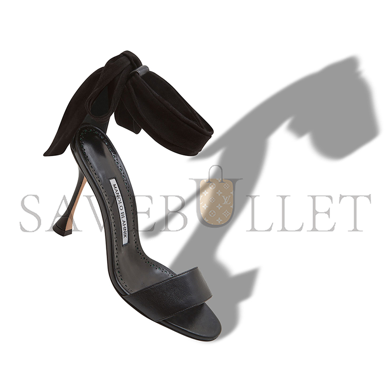 MANOLO BLAHNIK CHASTANA BLACK NAPPA LEATHER BOW DETAIL SANDALS 125-2827-0001 MANOLO BLAHNIK CHASTANA BLACK NAPPA LEATHER BOW DETAIL SANDALS 125-2827-0001