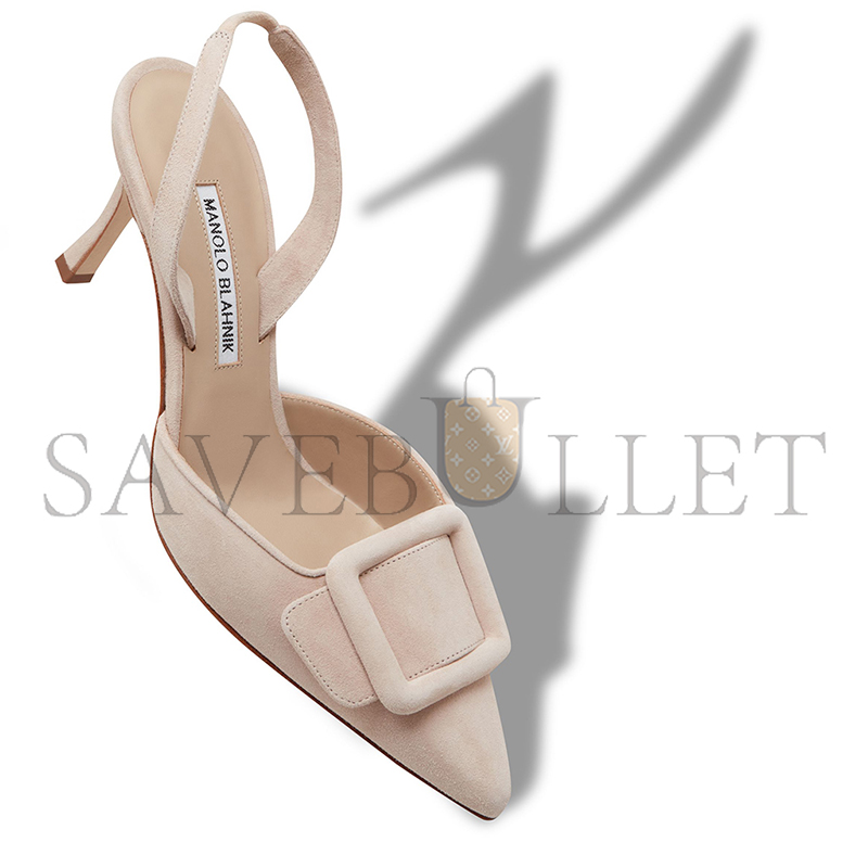 MANOLO BLAHNIK MAYSLI LIGHT BEIGE SUEDE SLINGBACK PUMPS 219-0182-0007 MANOLO BLAHNIK MAYSLI LIGHT BEIGE SUEDE SLINGBACK PUMPS 219-0182-0007