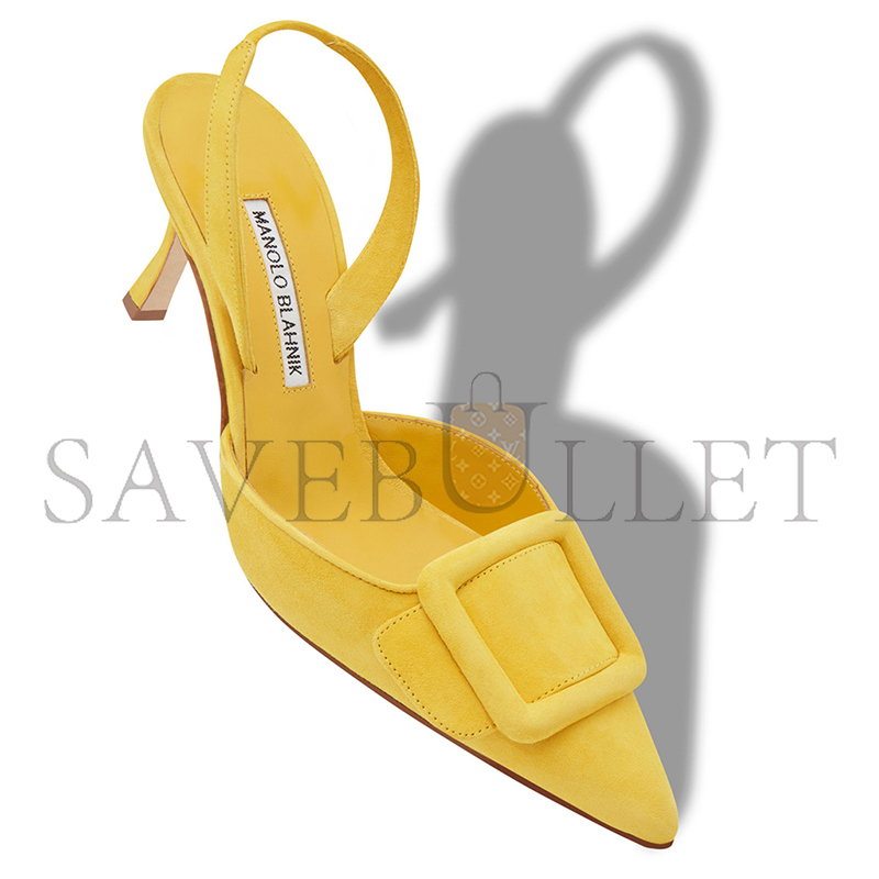 MANOLO BLAHNIK MAYSLI YELLOW SUEDE SLINGBACK PUMPS 219-0182-0059 MANOLO BLAHNIK MAYSLI YELLOW SUEDE SLINGBACK PUMPS 219-0182-0059