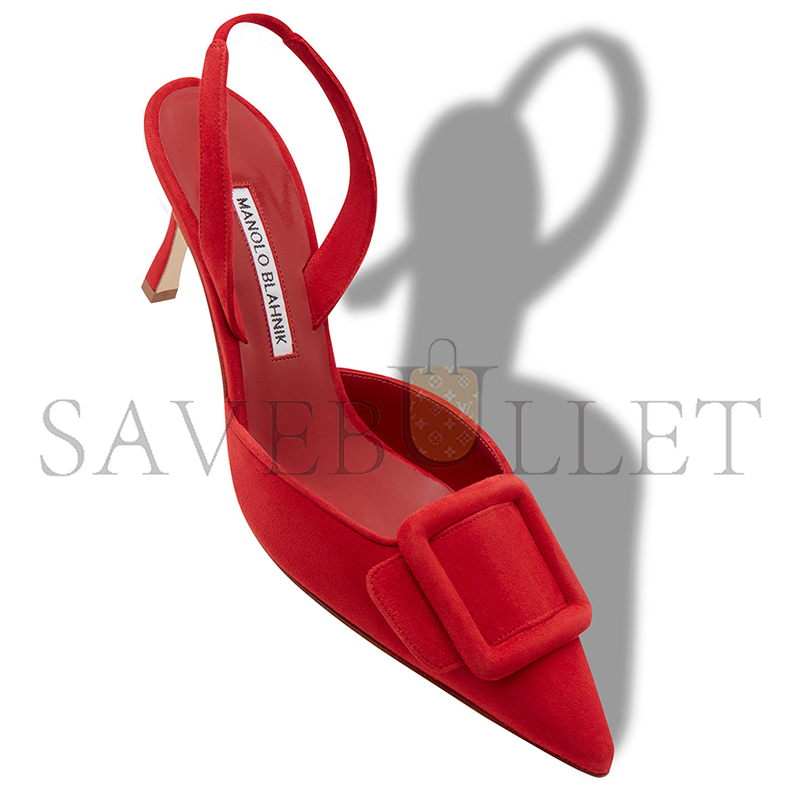 MANOLO BLAHNIK MAYSLI RED SUEDE SLINGBACK PUMPS 219-0182-0002 MANOLO BLAHNIK MAYSLI RED SUEDE SLINGBACK PUMPS 219-0182-0002