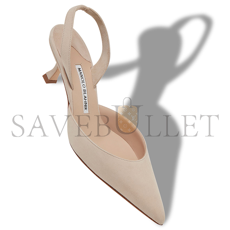 MANOLO BLAHNIK CAROLYNE LIGHT BEIGE SUEDE SLINGBACK PUMPS 9XX-0401-0015 MANOLO BLAHNIK CAROLYNE LIGHT BEIGE SUEDE SLINGBACK PUMPS 9XX-0401-0015