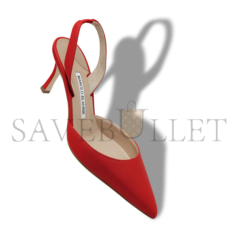 MANOLO BLAHNIK CAROLYNE 70 RED NAPPA LEATHER SLINGBACK PUMPS 9XX-0757-0020 MANOLO BLAHNIK CAROLYNE 70 RED NAPPA LEATHER SLINGBACK PUMPS 9XX-0757-0020