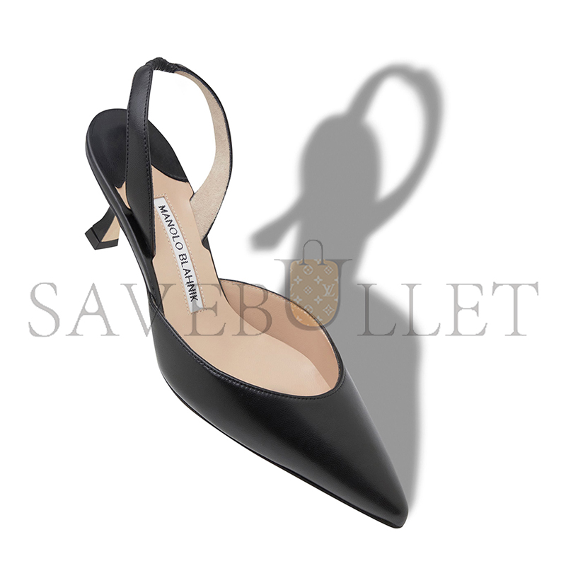 MANOLO BLAHNIK CAROLYNE BLACK NAPPA LEATHER SLINGBACK PUMPS 9XX-0478-0012 MANOLO BLAHNIK CAROLYNE BLACK NAPPA LEATHER SLINGBACK PUMPS 9XX-0478-0012